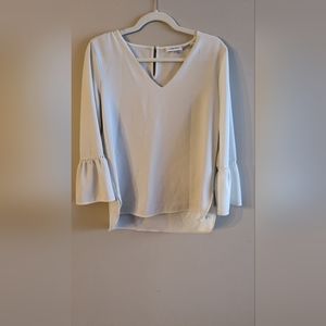 White Midlength flare sleeve Calvin Klein blouse
